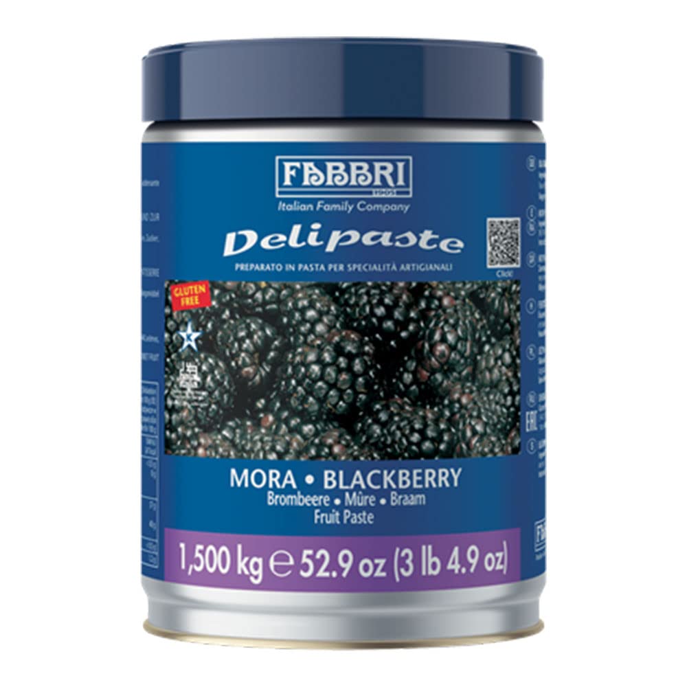 Fabbri Delipaste Blackberry, Flavoring Compound for Gelato, Ice Cream, Soft Serve, Pastry and Confectionary - 1 Tin of 3.3 lb
