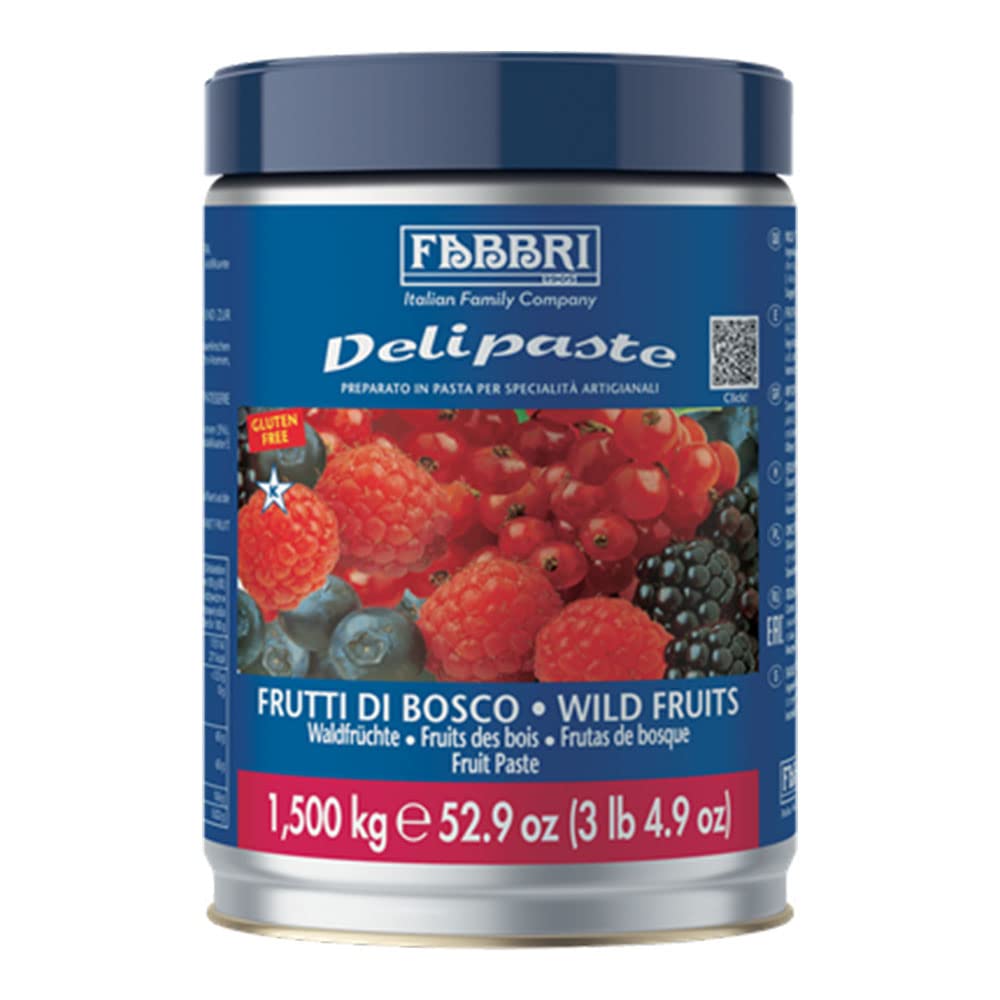 Fabbri Delipaste Wild Fruits, Flavoring Compound for Gelato, Ice Cream, Soft Serve, Pastry and Confectionary - 1 Tin of 3.3 lb