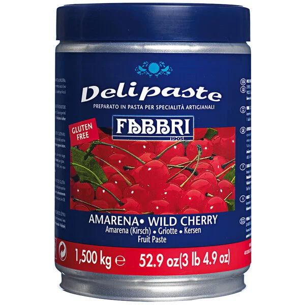 Fabbri Delipaste Amarena Cherry, Flavoring Compound for Gelato, Ice Cream, Soft Serve, Pastry and Confectionary - 1 Tin of 3lbs 4.9 oz