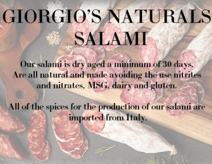Giorgio's Naturals, Coffee and Bourbon Salami 5oz