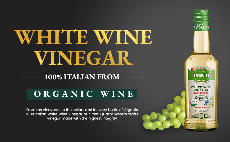 Ponti 100% Italian White Wine Vinegar Organic 16.9 Fl Oz