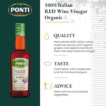 Ponti 100% Italian Red Wine Vinegar Organic 16.9 Fl Oz