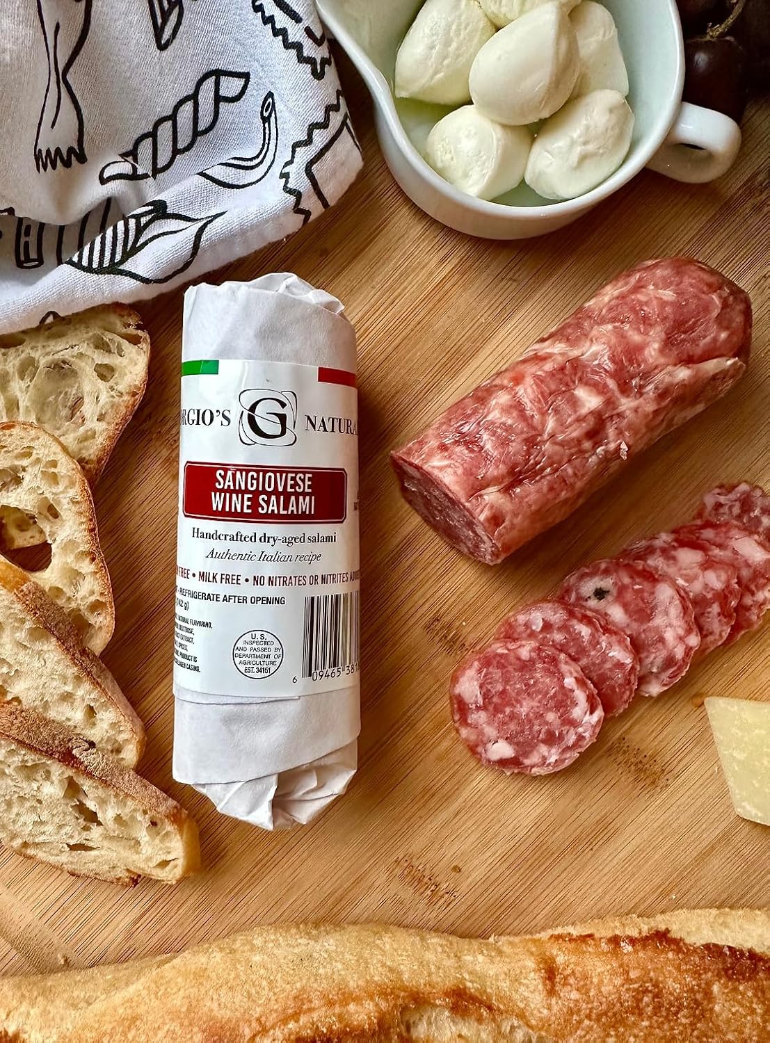Giorgio's Naturals, Sangiovese Wine Salami 5oz