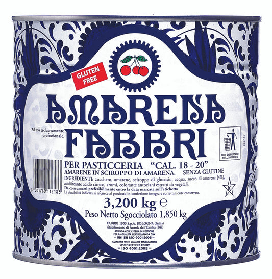 Fabbri Amarena Cherries in Syrup 18/20 - tins 3,2kg (7 lb)