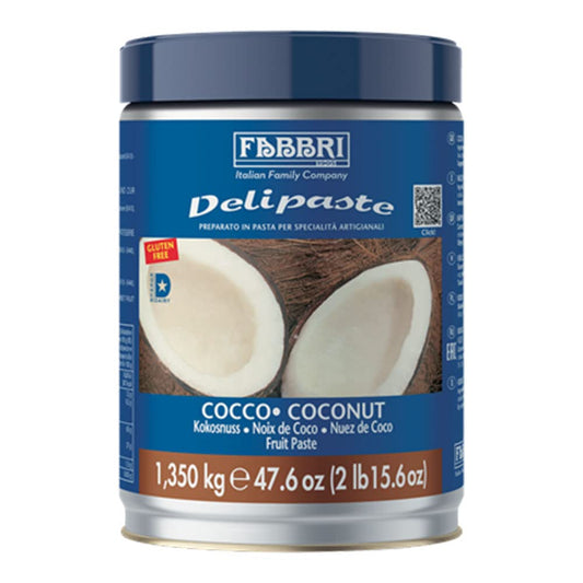 Fabbri Delipaste Coconut, Flavoring Compound for Gelato, Ice Cream, Soft Serve, Pastry and Confectionary - 1 Tin of 2.98 lb