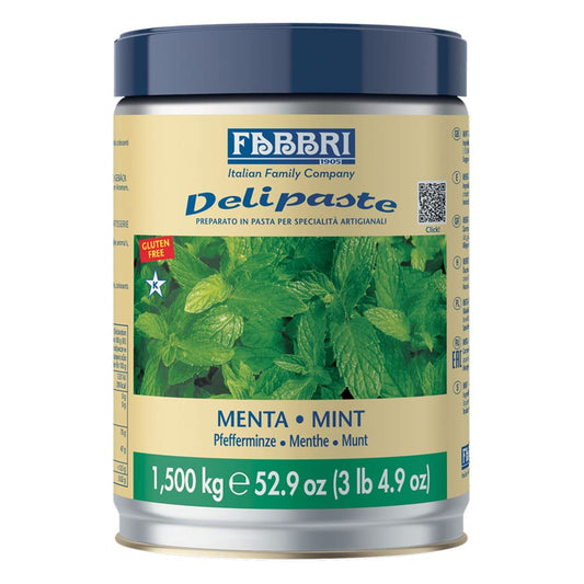 Fabbri Delipaste Mint, Flavoring Compound for Gelato, Ice Cream, Soft Serve, Pastry and Confectionary - 1 Tin of 3.3 lb