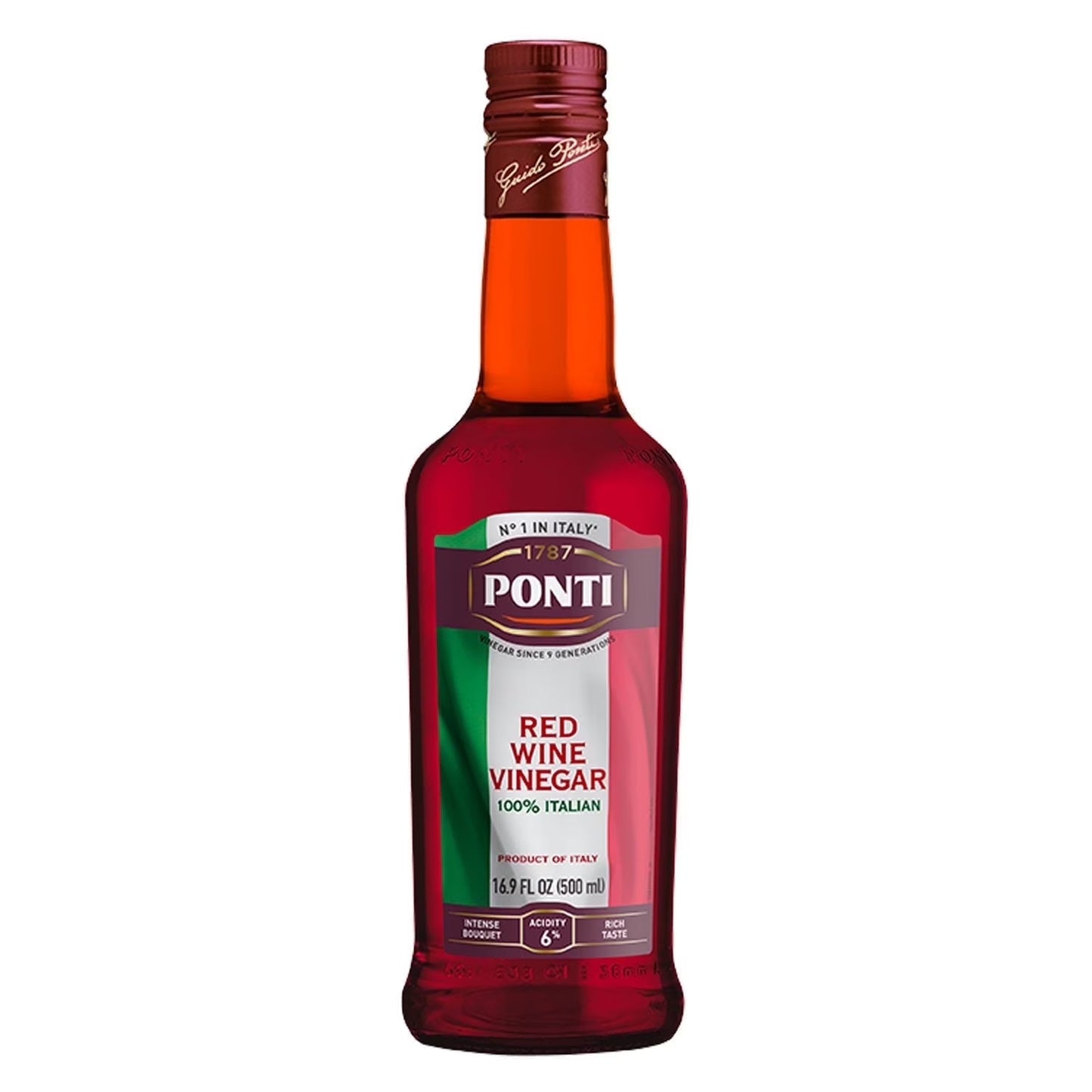 Ponti 100% Italian Red Wine Vinegar 16.9 Fl Oz