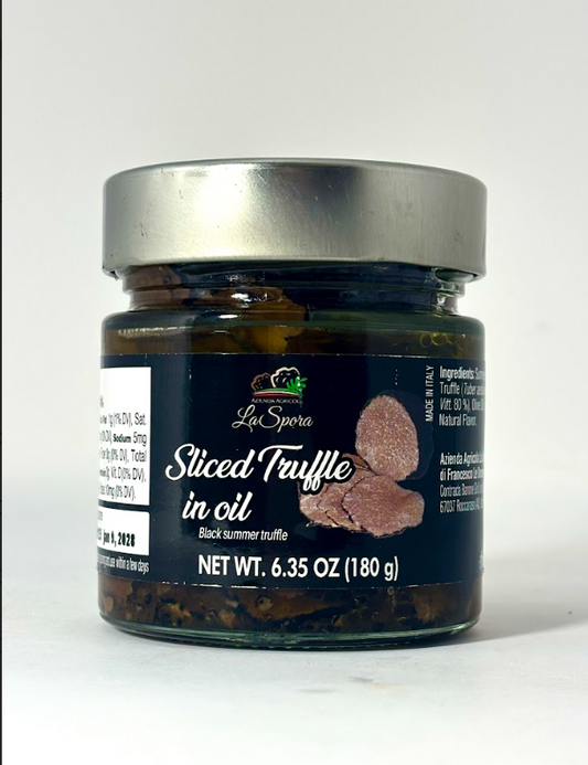 La Spora - Sliced Black Summer Truffle in Oil, Italian All-Natural Product