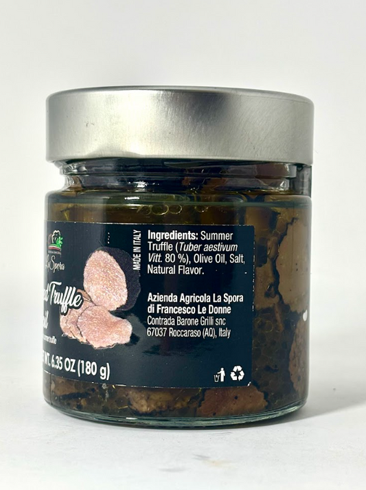 La Spora - Sliced Black Summer Truffle in Oil, Italian All-Natural Product