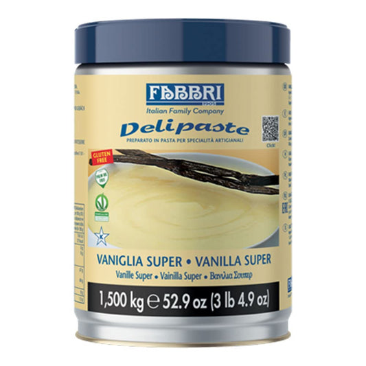 Fabbri Delipaste Vanilla Super, Flavoring Compound for Gelato, Ice Cream, Soft Serve, Pastry and Confectionary - 1 Tin of 3.3 lb