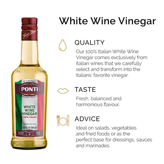 Ponti 100% Italian White Wine Vinegar 16.8 Fl Oz