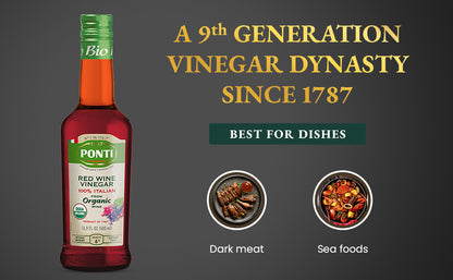 Ponti 100% Italian Red Wine Vinegar Organic 16.9 Fl Oz
