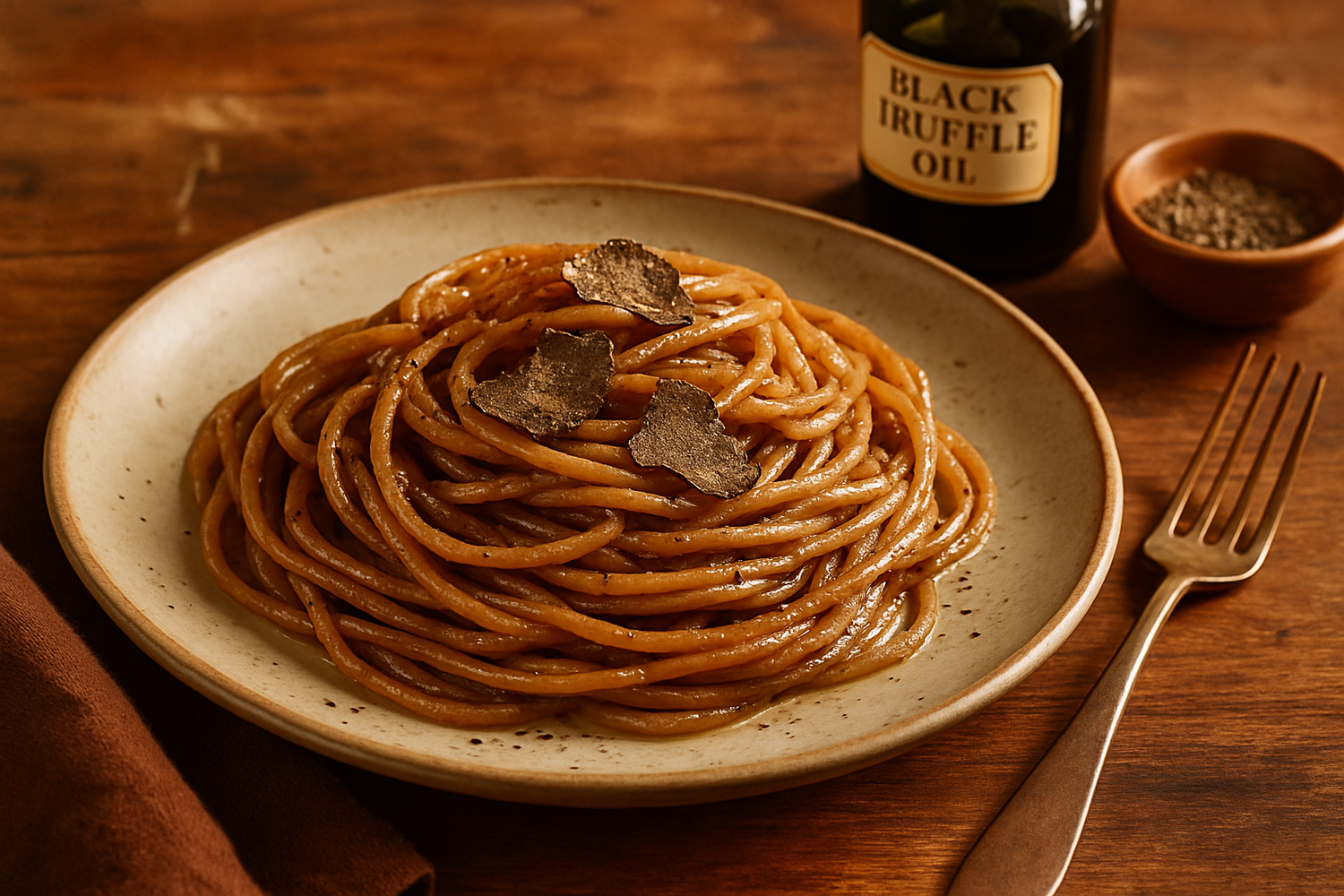Farro Spaghetti with Truffle Oil